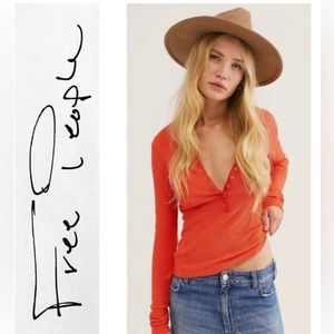 Free People One Of The Girls Henley Sz XS